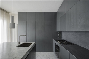 Countertops in Bianco Carrara and Bardiglio Marble, Bardiglio Carrara Grey Marble Countertops