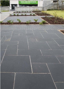 Black Limestone Paving, Black Limestone Riven Finish