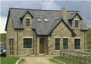 Donegal Quartzite Building, Gold Quartzite Machine Block