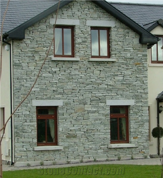 Donegal Silver Quartzite Machine Block Walling