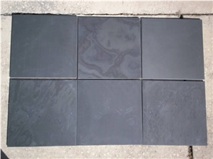 Brazilian Black Slate, Preta Ardosia Honed Slabs & Tiles
