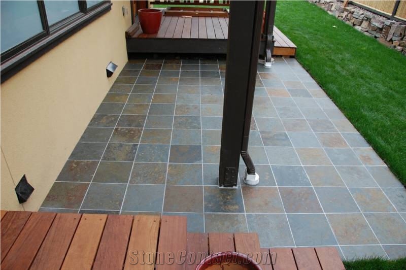 Multicolor Vermelho Slate Floor Tiles
