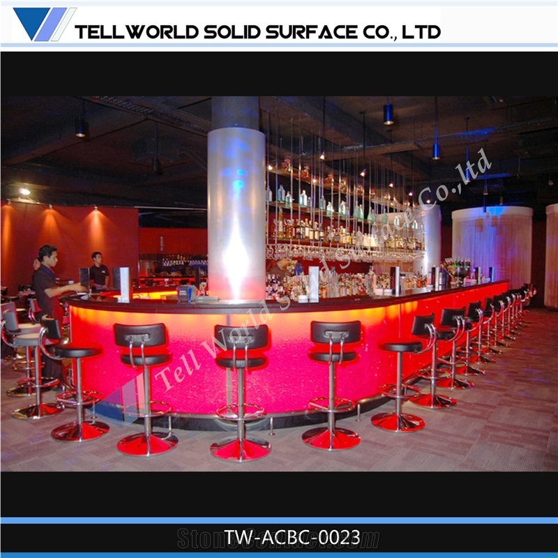 Acrylic Solid Surface Bar Counter(Translucent Panel with Led Lights)