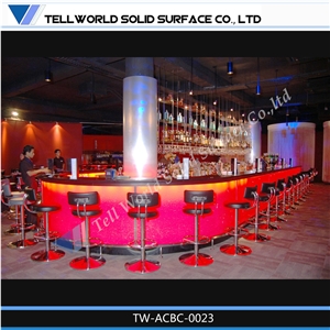 Acrylic Solid Surface Bar Counter(Translucent Panel with Led Lights)