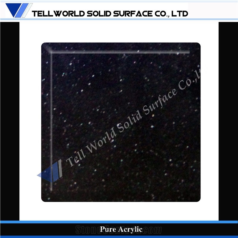 Black Pure Acrylic Solid Surface Slab,Best Quality with Factory Price