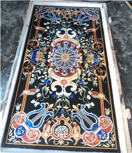 Black Marble Inlay Table Tops, Tabletop Exporter Marble Inlay Table Top Manufacturers Inlay Table