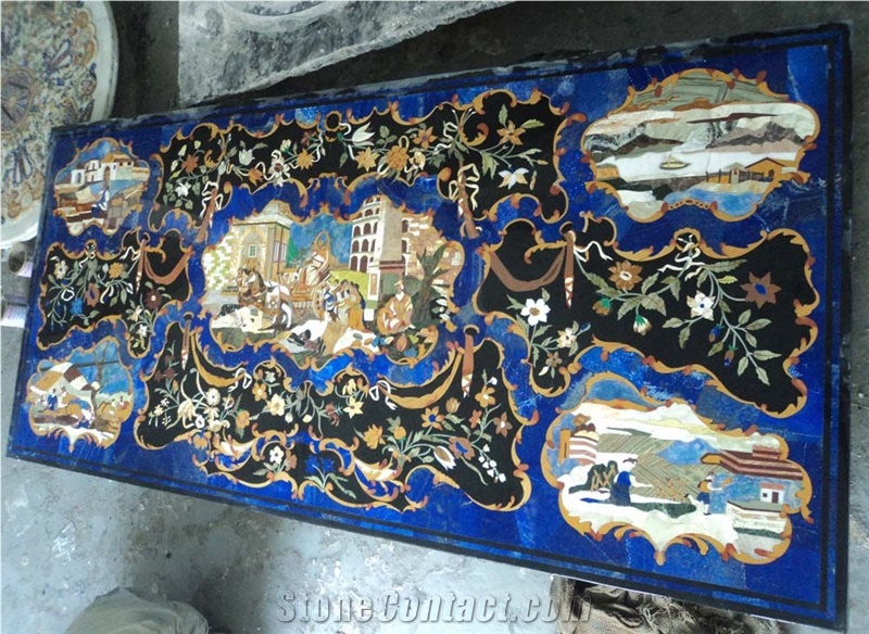 Semi Precious Stone Inlay Table Tops, Tabletop Exporter Marble Inlay Table Top Manufacturers Inlay Table, Marble Coffee Table Top