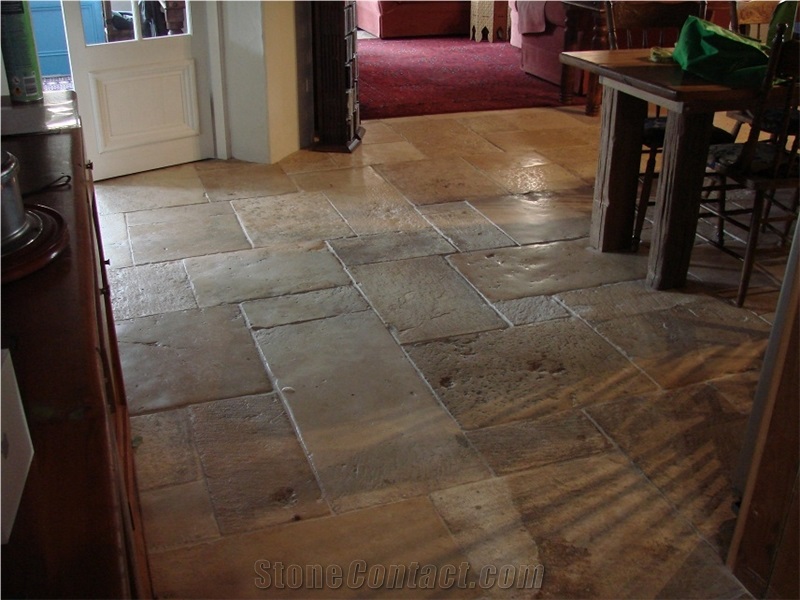 French Reclaimed Stone Flooring Slabs & Tiles, Pierre De Bourgogne Limestone Slabs & Tiles