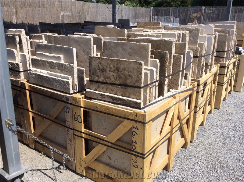 French Stone Flooring Slabs & Tiles, Reclaimed Flooring Limestone Slabs & Tiles