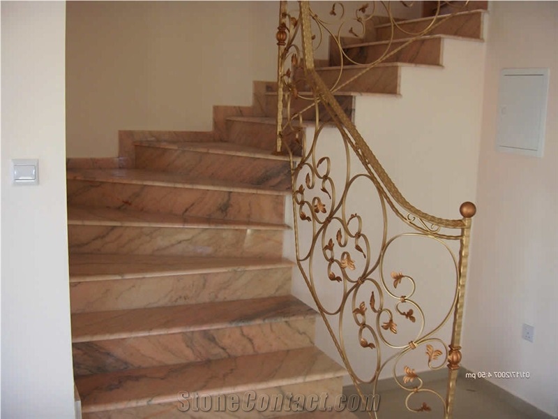Rosso Portogallo Marble Stairs