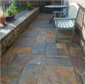 Copper Riven Slate Paving