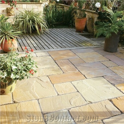 Natural Rustic Buff Sandstone Paving