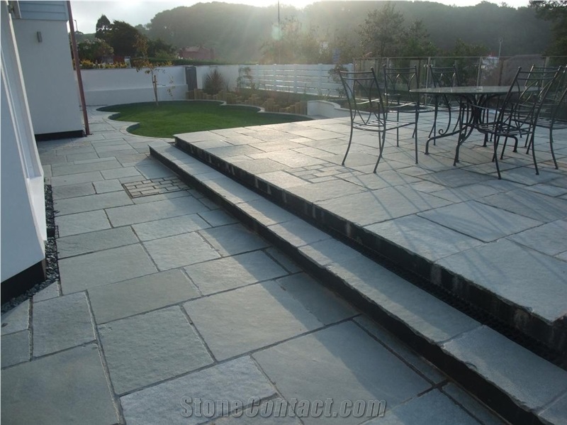 Weathered Black Limestone Paving 