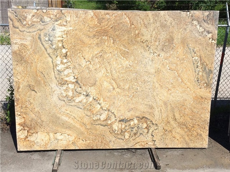 Revelation Bordeaux Granite Slabs, Brazil Yellow Granite