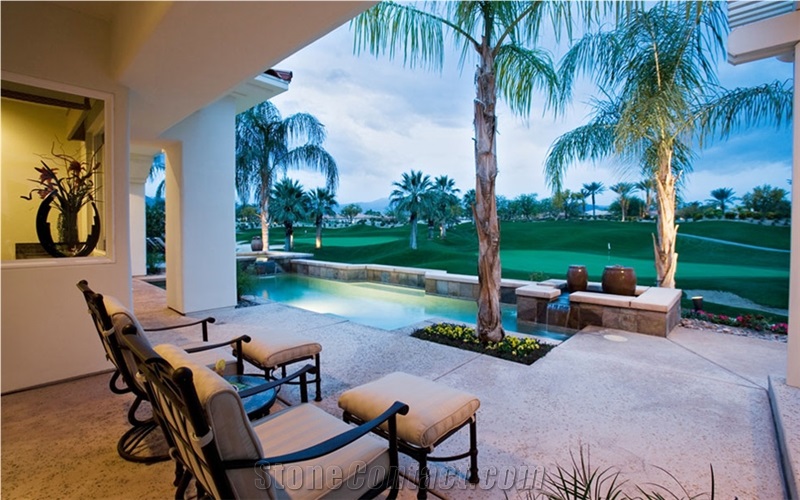 Cantera Pinon Pool Terraces, White Pinon Cantera Pool Pavers