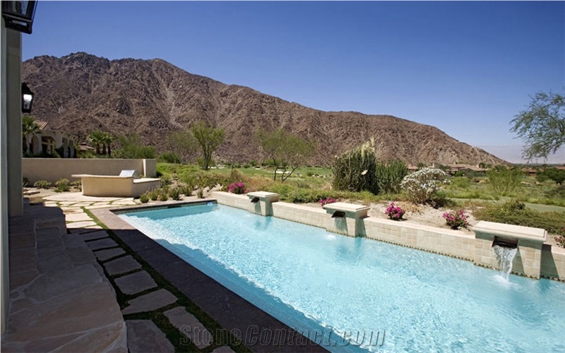Huixquilucan Rosa Cantera Pool Coping, Pool Pavers