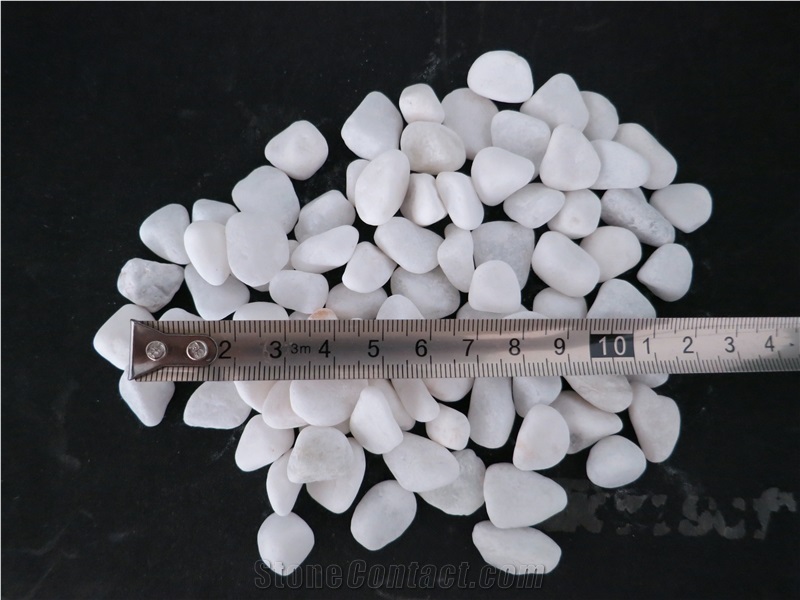 Snow White Pebble Stone,Gravels,Quartz Surfaces Stone
