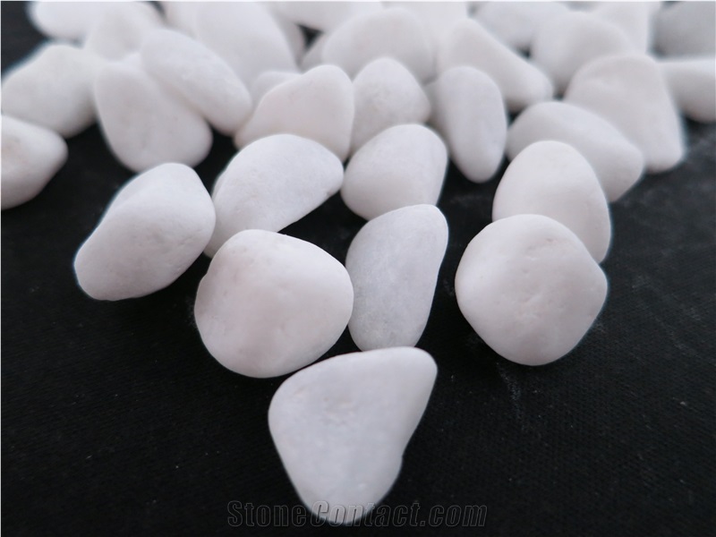 Snow White Pebble Stone,Gravels,Quartz Surfaces Stone
