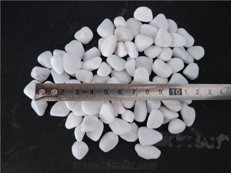Snow White Pebble Stone,Gravels,Quartz Surfaces Stone