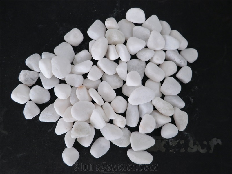 Snow White Pebble Stone,Gravels,Quartz Surfaces Stone