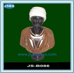 African Bust Sculpture, Natural Marble Sculptures