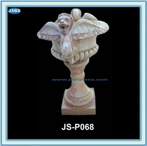 Beautiful Stone Flowerpot, Natural White Marble Pots