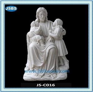 Boy and Girl Nude Sculpture, Natural Marble Sculptures