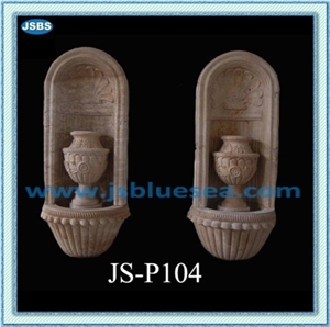 Carved Stone Flowerpot, Natural White Marble Pots