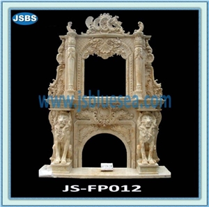 Freestanding Honed Marble Fireplace Mantel Freestanding Honed Marble Fireplace Mantel