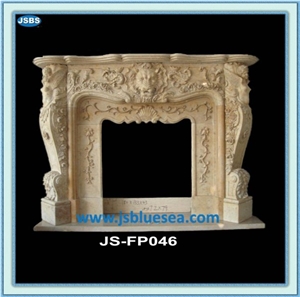 Freestanding Honed Marble Fireplace Mantel