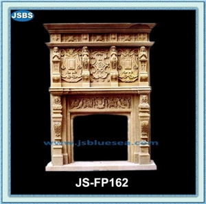 Freestanding Honed Marble Fireplace Mantel