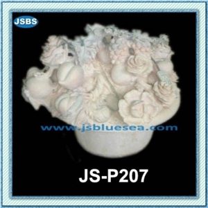 Hand Carved Marble Flowerpots, Natural White Marble Pots