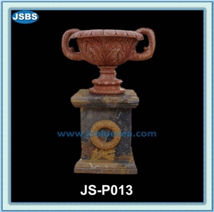 Marble Stone Flowerpot, Natural White Marble Pots