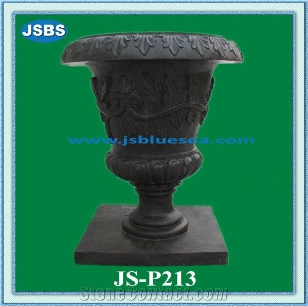 Marble Stone Vase, Natural White Marble Flower Pot