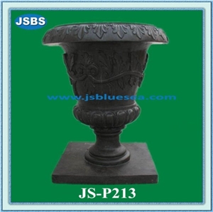 Marble Stone Vase, Natural White Marble Flower Pot