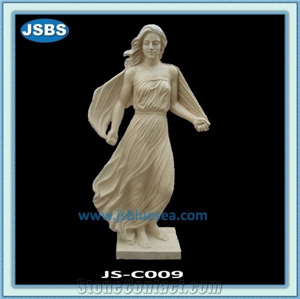Stone Carved Lady Statue, Natural Marble Statues