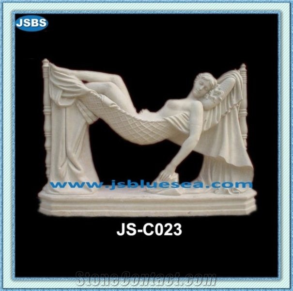 Stone Carved Lady Statue, Natural Marble Statues