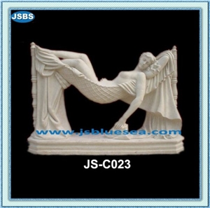 Stone Carved Lady Statue, Natural Marble Statues