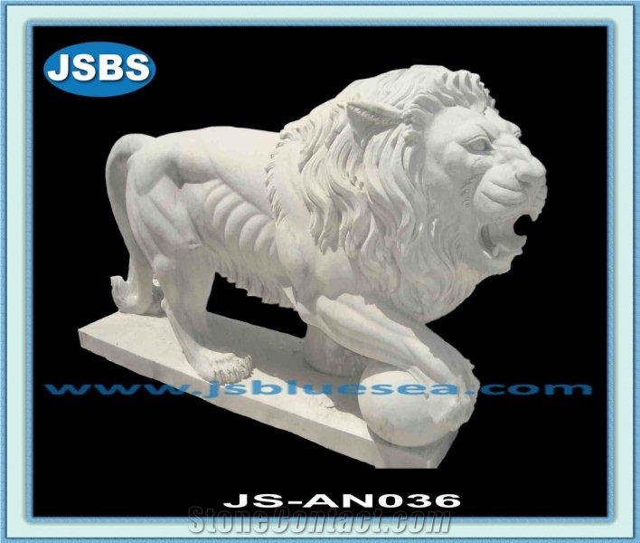 Stone Lions Statues, Natural Marble Statues