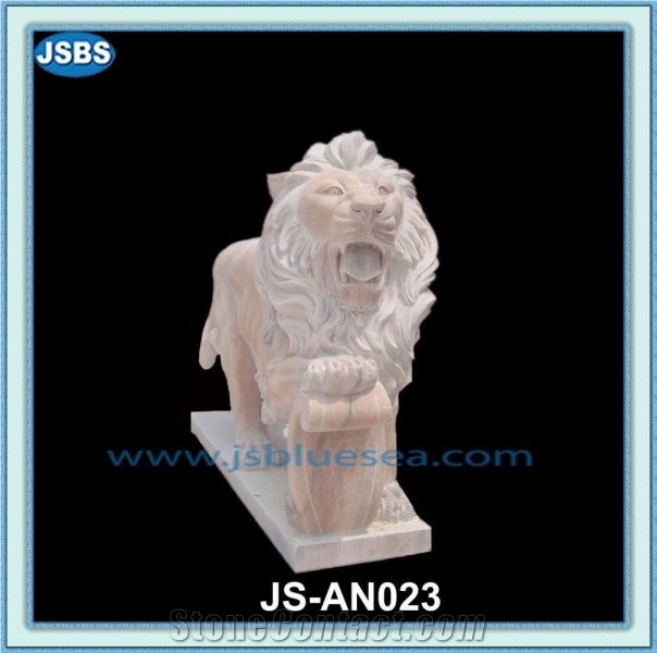 Stone Lions Statues, Natural Marble Statues