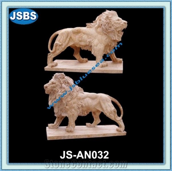 Stone Lions Statues, Natural Marble Statues