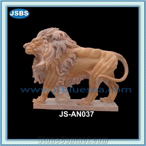 Stone Lions Statues, Natural Marble Statues