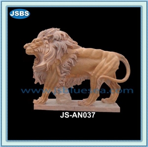 Stone Lions Statues, Natural Marble Statues