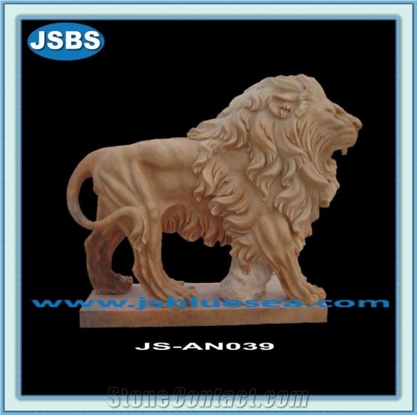 Stone Lions Statues, Natural Marble Statues
