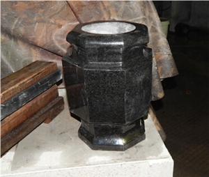 Shanxi Black Granite Vase, Granit Urns