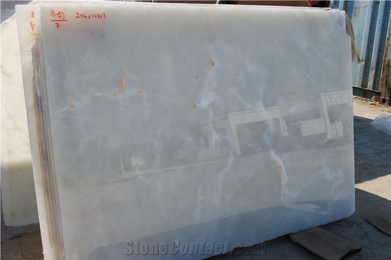 K2 Ice White Onyx Block, Pakistan White Onyx