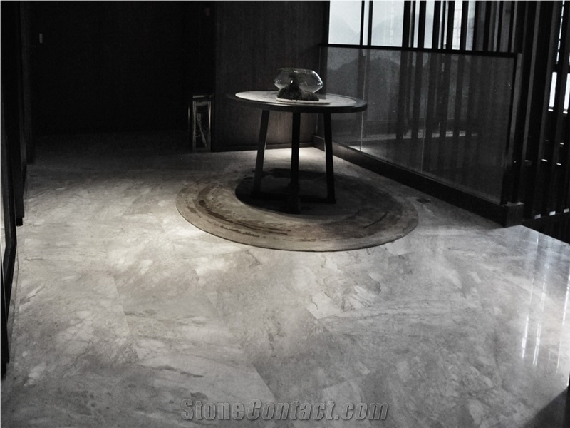 Agud Grey Ice Crystal Marble Slab Tile for Wall Cladding,Imperial Gray Marble Cut to Size Panel for Hotel Floor Covering