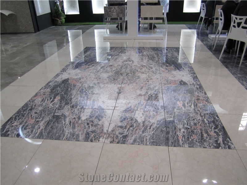 Boudurex Cuckoo Red Marble Slab Tile, Pink Veins Marble Machine Cut Panel Hotel Floor Covering,Wall Cladding Pattern