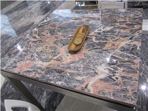 Boudurex Cuckoo Red Marble Slab Tile, Pink Veins Marble Machine Cut Panel Hotel Floor Covering,Wall Cladding Pattern
