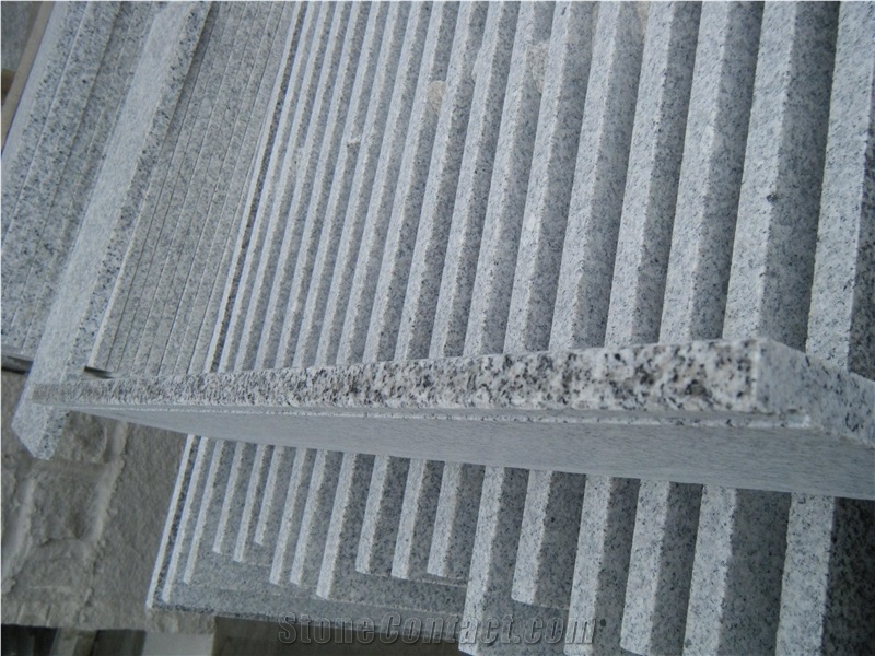 G603 Grey Bianco Sardo Sesame Granite Stairs for Floor Stepping,China White Granite Staircases Polished for Interior